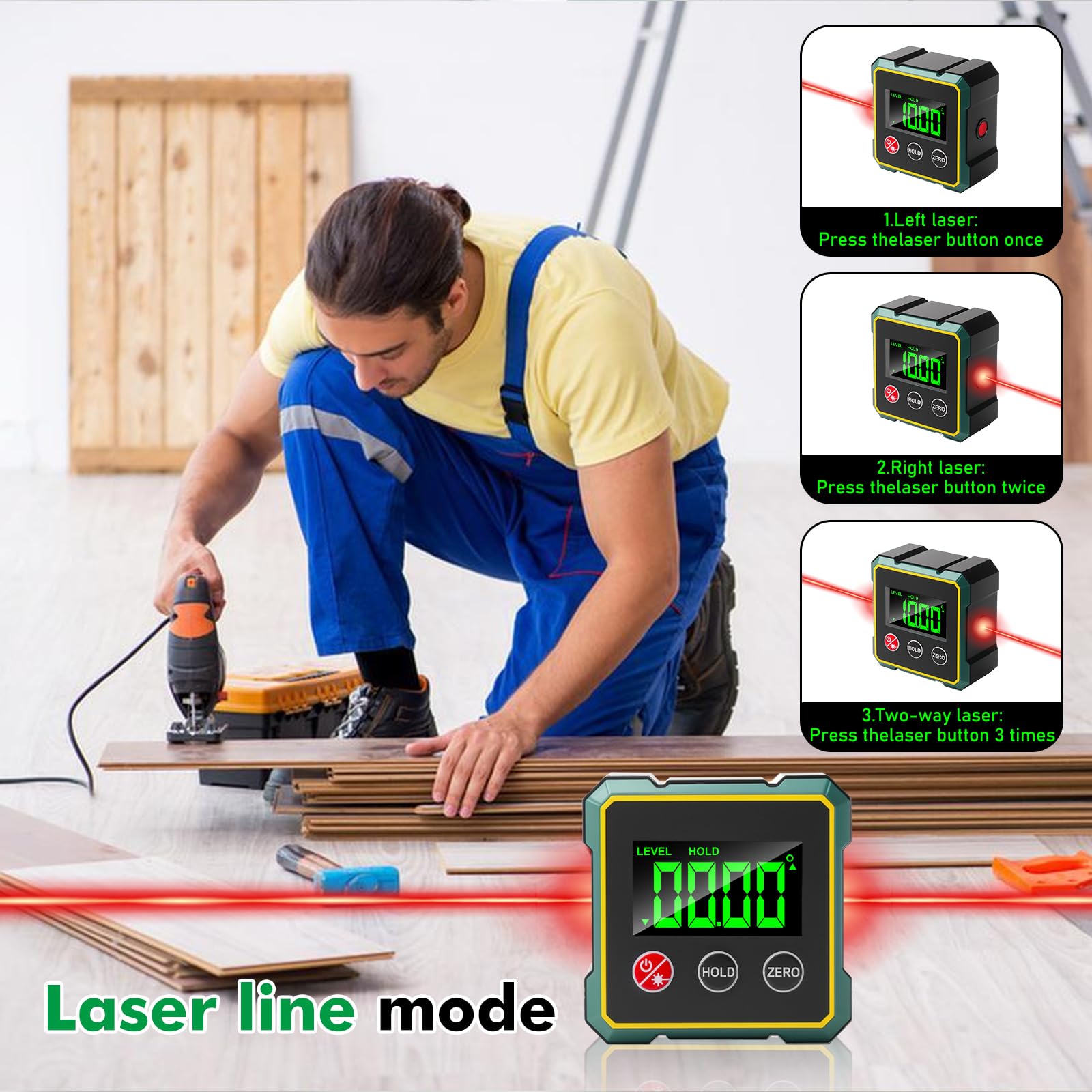 Rapporteur d'angle numérique, double niveau à bulle, avec écran LCD, boîtier de niveau double axe avec interface de type C, rapporteur d'angle numérique pour le travail du bois, la construction, la