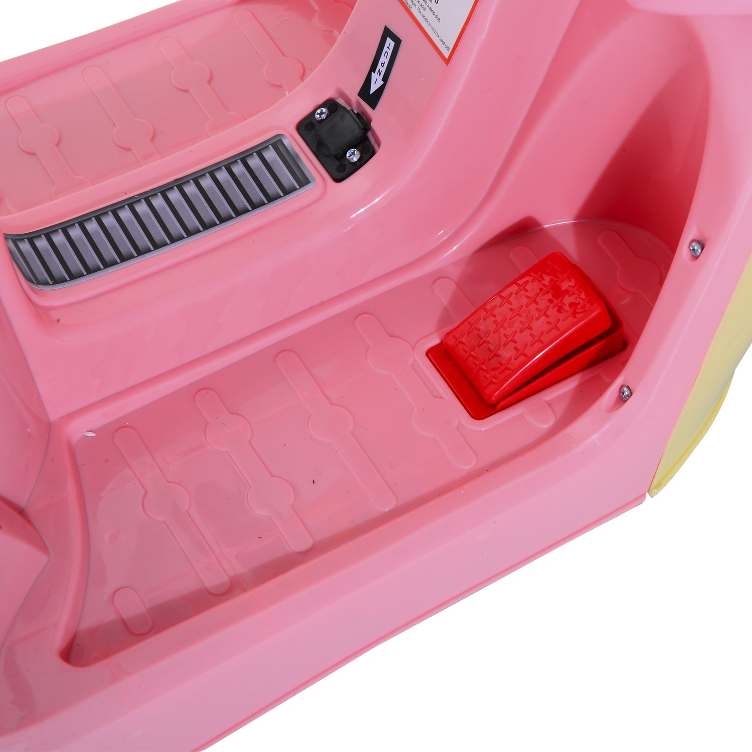 HOMCOM Coche Triciclo Moto Eléctrica Infantil Correpasillos a Batería Niños +3 años 6V Metal + PP 108x51x75cm Rosa