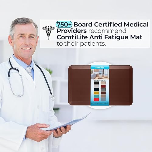 Miniatura 8 de ComfiLife - Alfombrilla antifatiga de 34 pulgadas de grosor para cocina o escritorio de pie, hogar u oficina, duradera, resistente a las manchas y