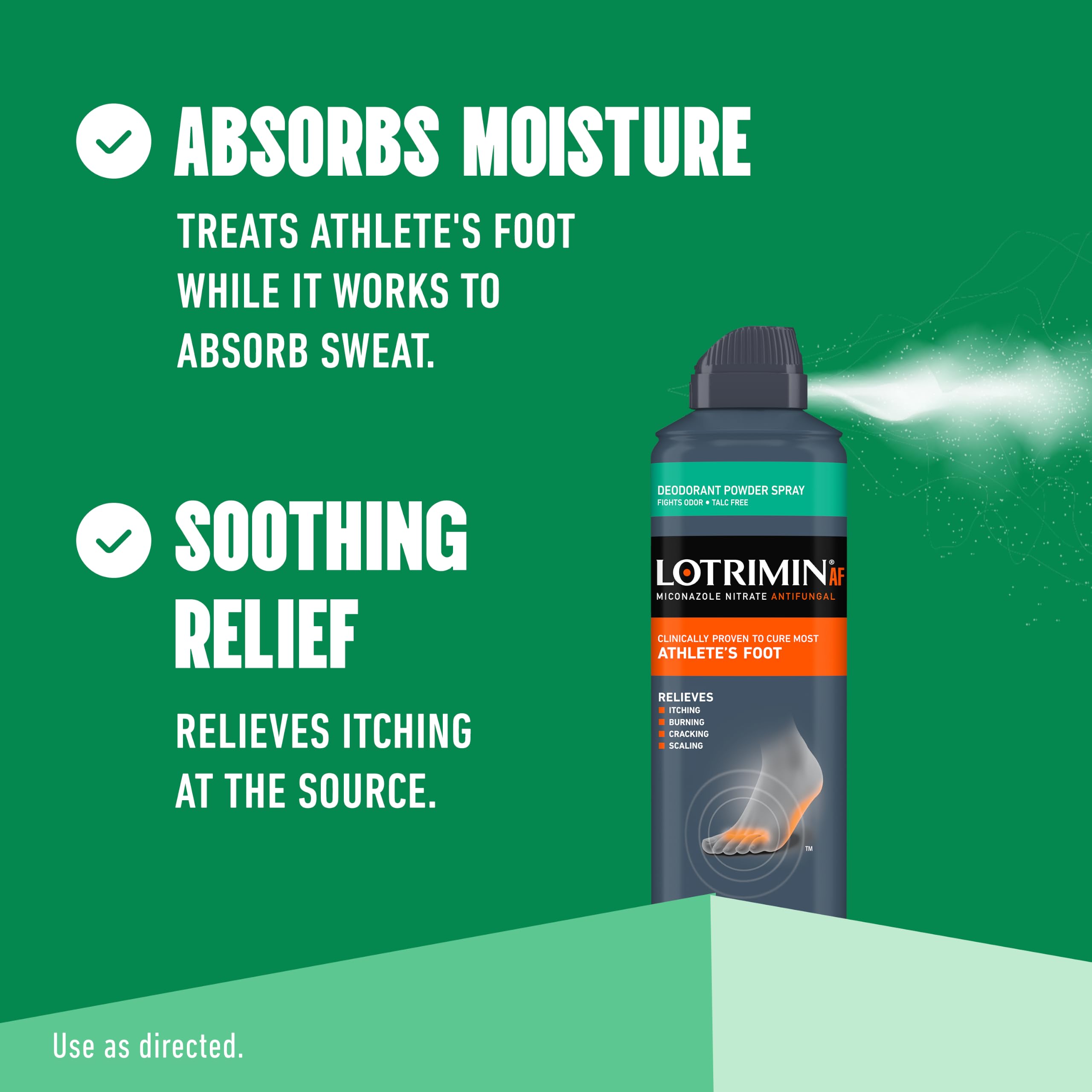 Lotrimin Medicated Deodorant Powder Spray with Miconazole Nitrate 2%, 4.6 oz (Pack of 3) — Amazon image 3