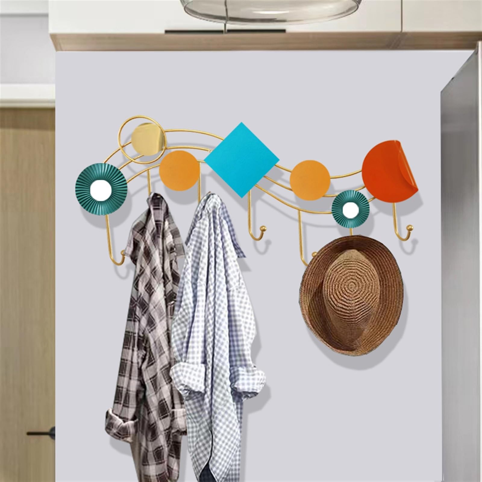 Perchero de pared Ganchos for abrigos simples y modernos, perchero for colgar en la pared del dormitorio, bolsas, perchero for colgar ropa, ganchos for abrigos de pared for el hogar de Metal, ganchos
