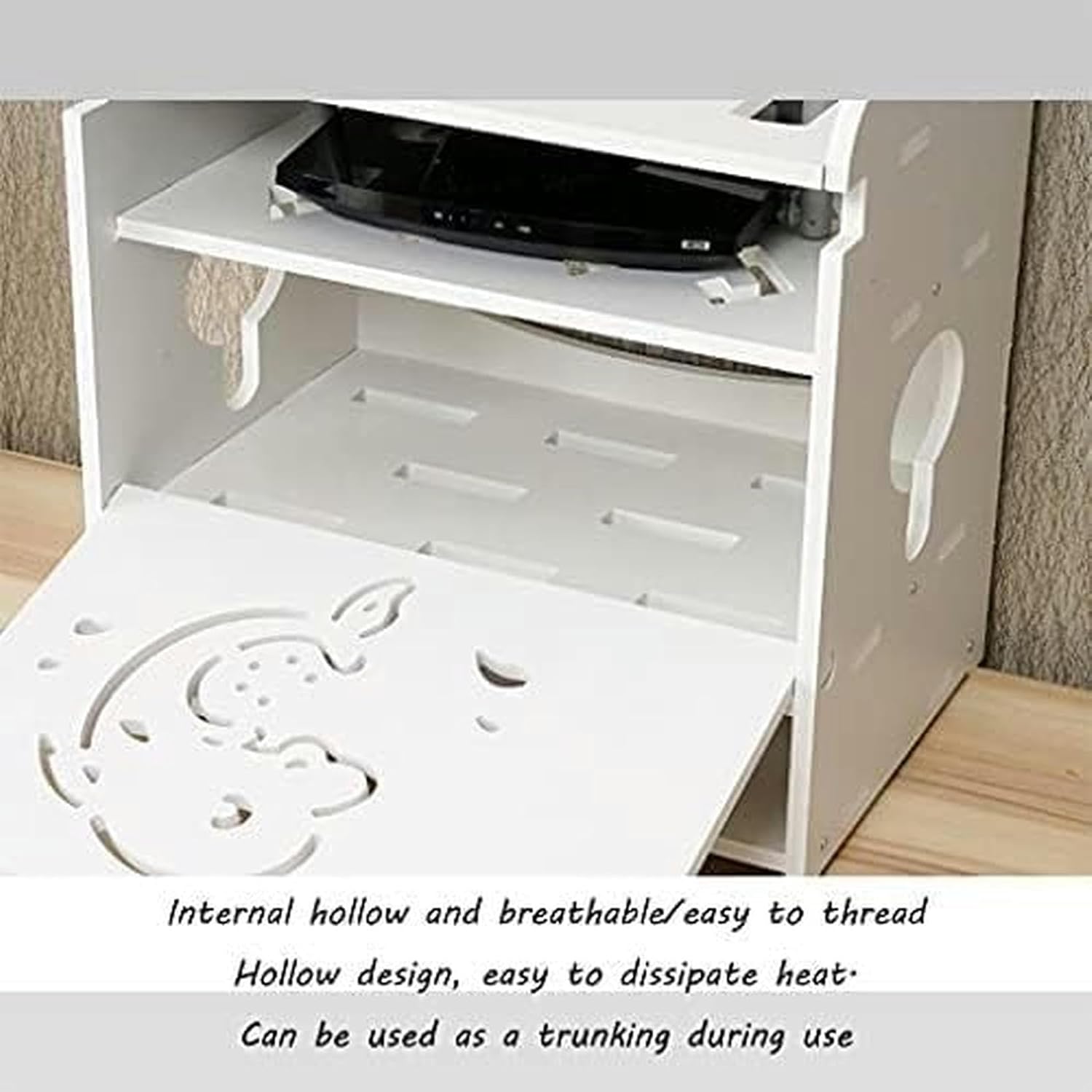 Router Storage Box,Router Storage Box WiFi Router Bracket Set-top 3 Tiers Set-top Box Supports Home and Office WiFi Router Adjustable Cable Box Games Consoles, TV Accessories Stands (Color :