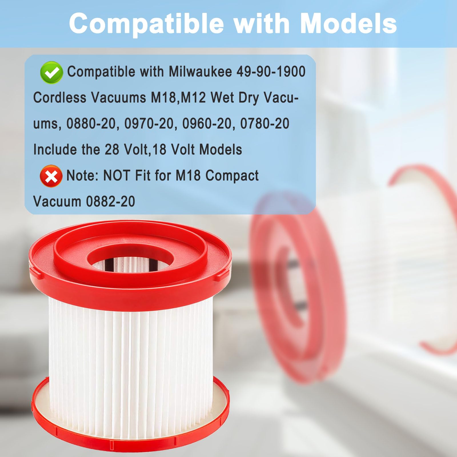 Q4他2種 Amazon.com: 2 Pack Wet Dry Vacuum HEPA Filter 49-90-1900 Filter