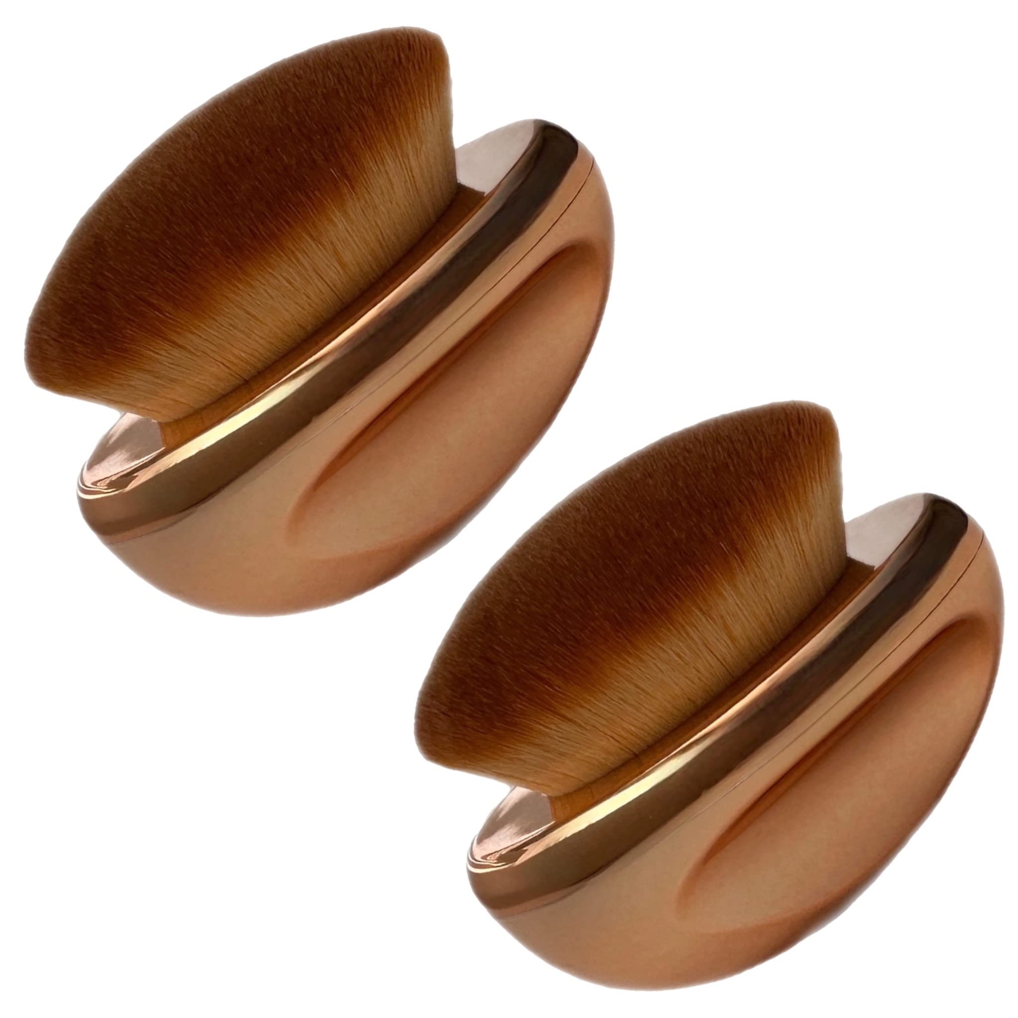 Foundation Brush Palm Makeup Brush SOFT Kabuki Dome Shaped Face Body SPF Blush Bronzer Highlighter Blending Self-Tanner Buffing Liquid Powder Cream Streak-Free Cosmetic Application Rose Gold Mirror