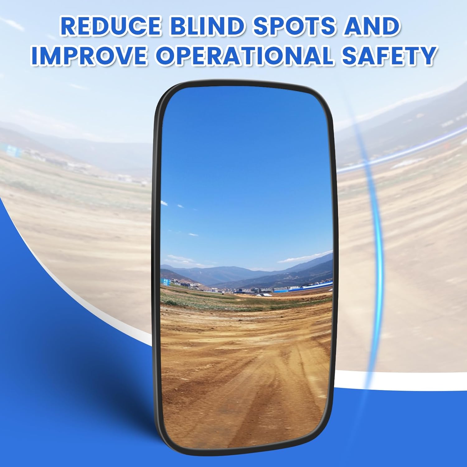 Truck Side Mirrors Adjustable Wide Angle Tractor Mirrors Convex Rearview Reversing Blind Spot Reduction for Forklift Excavator, Trailer, RV (2, 12.3 * 6.4 inches)