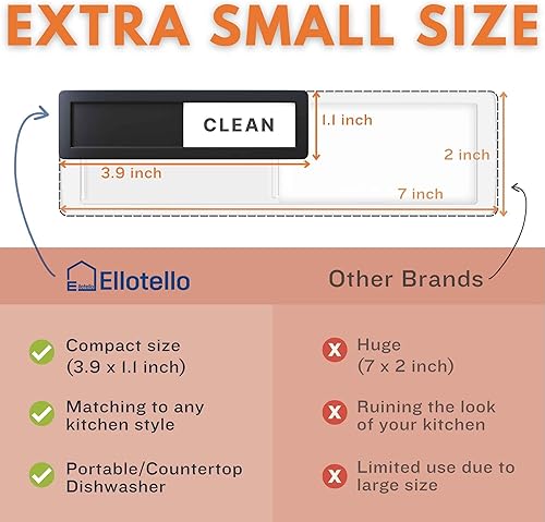 Miniatura 2 de Imán para lavavajillas de 3.9 x 1.1 pulgadas, tamaño extra pequeño, indicador deslizante, accesorios de cocina magnéticos fuertes, artículos