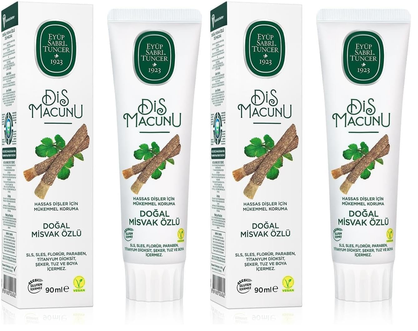 EYÜP SABRİ TUNCER Doğal Misvak Özlü Diş Macunu, 90ml 2li paket