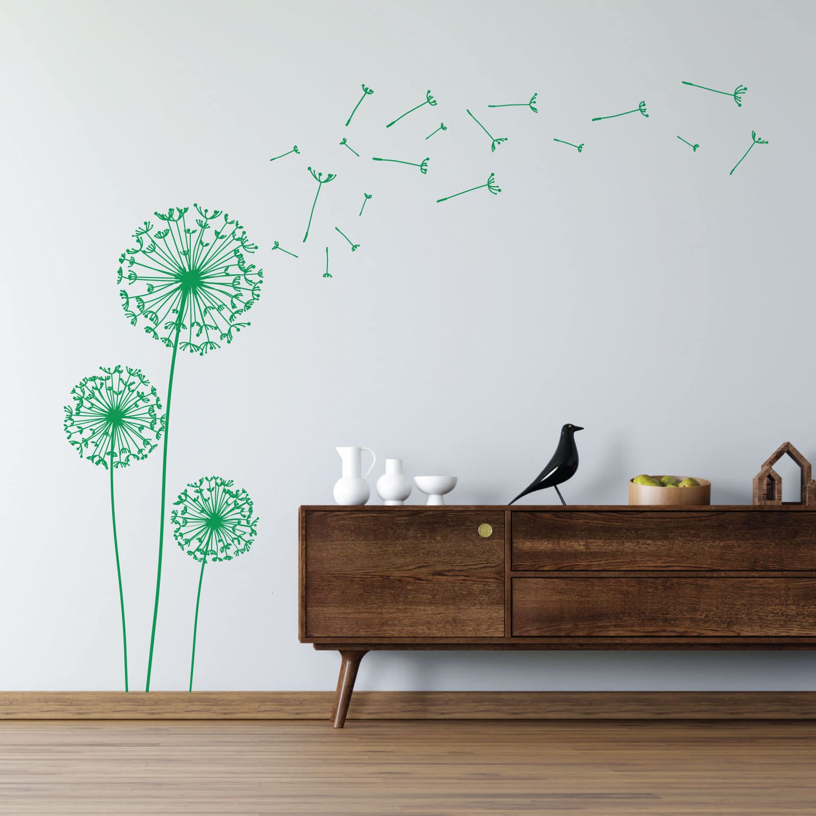 Dandelions Blowing Away in the Wind - Wall Art Sticker [Large] [Cactus]