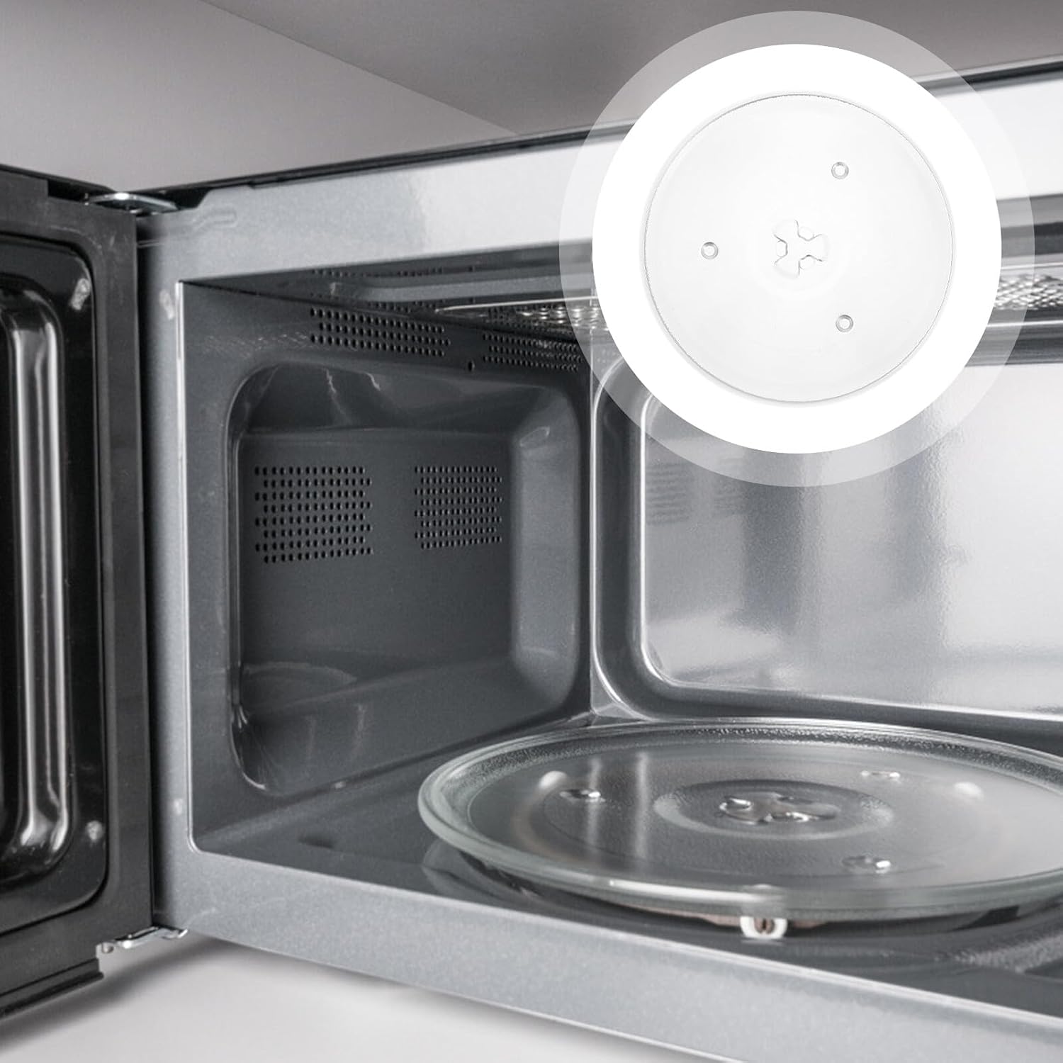 Microwave Oven Turntable Glass Plate 27cm Thickened Oven Glass Turntable Replacement Tray Compatible Microwave Cooking and Heating