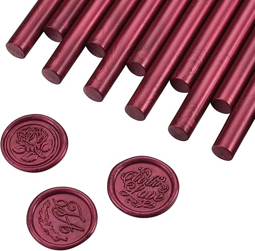 Miniatura 4 de Yoption 15 barras de cera de sellado de pistola de pegamento fucsia para sello de cera, ideal para invitaciones de boda, sobres, tarjetas, ideas de