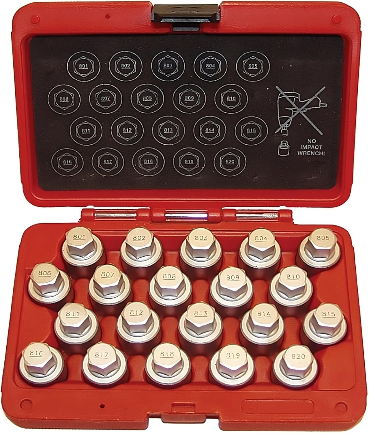 LTI TOOLS Wheel Locking Nut Key Kit 20 pcs, Compatible with