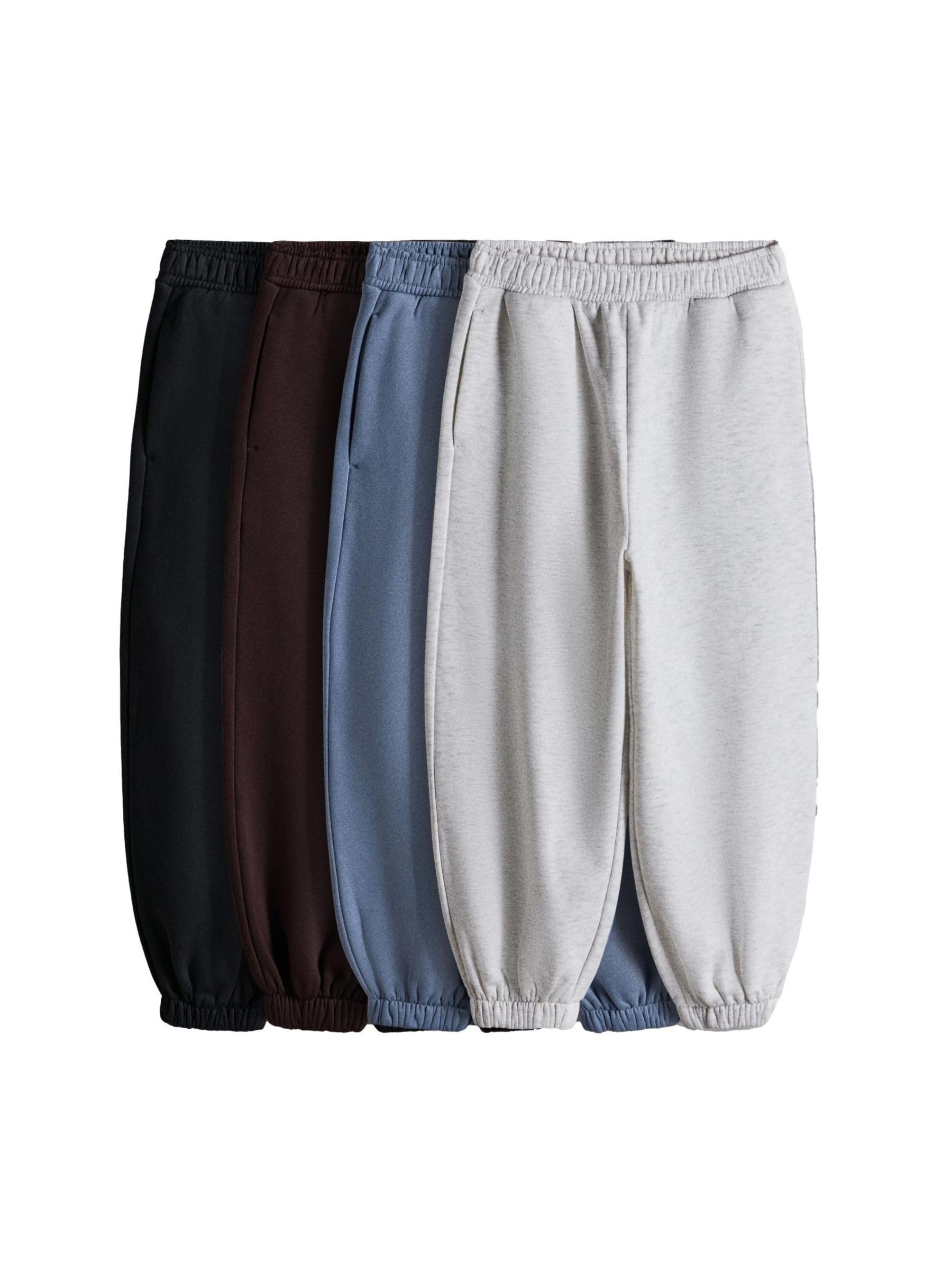 THE SET Ragazzo Confezione da 4 Pantaloni da Jogging con Elastico sul Fondo