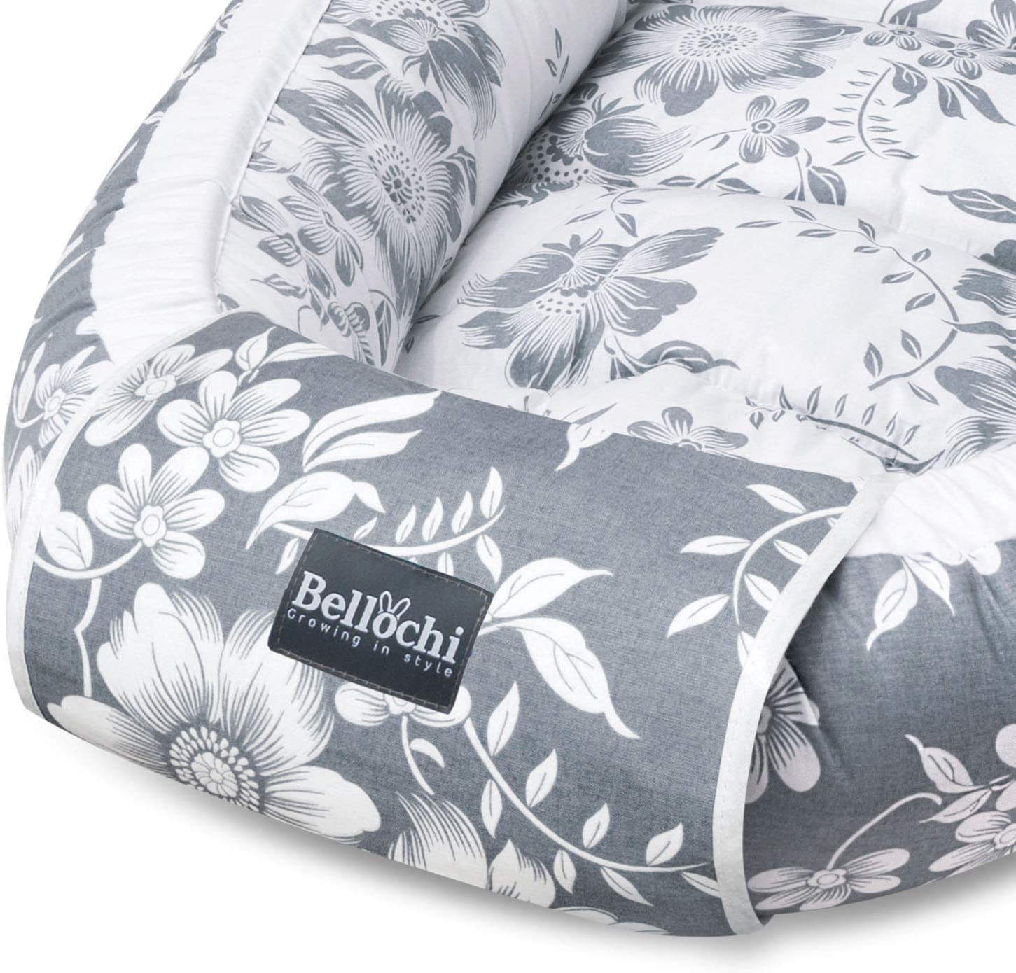 Bellochi Gniazdko niemowlęce dla noworodka – 90 x 60 x 12 cm – 100% bawełna – certyfikat Öko-Tex – przytulne gniazdo dla niemowląt – Magnolia