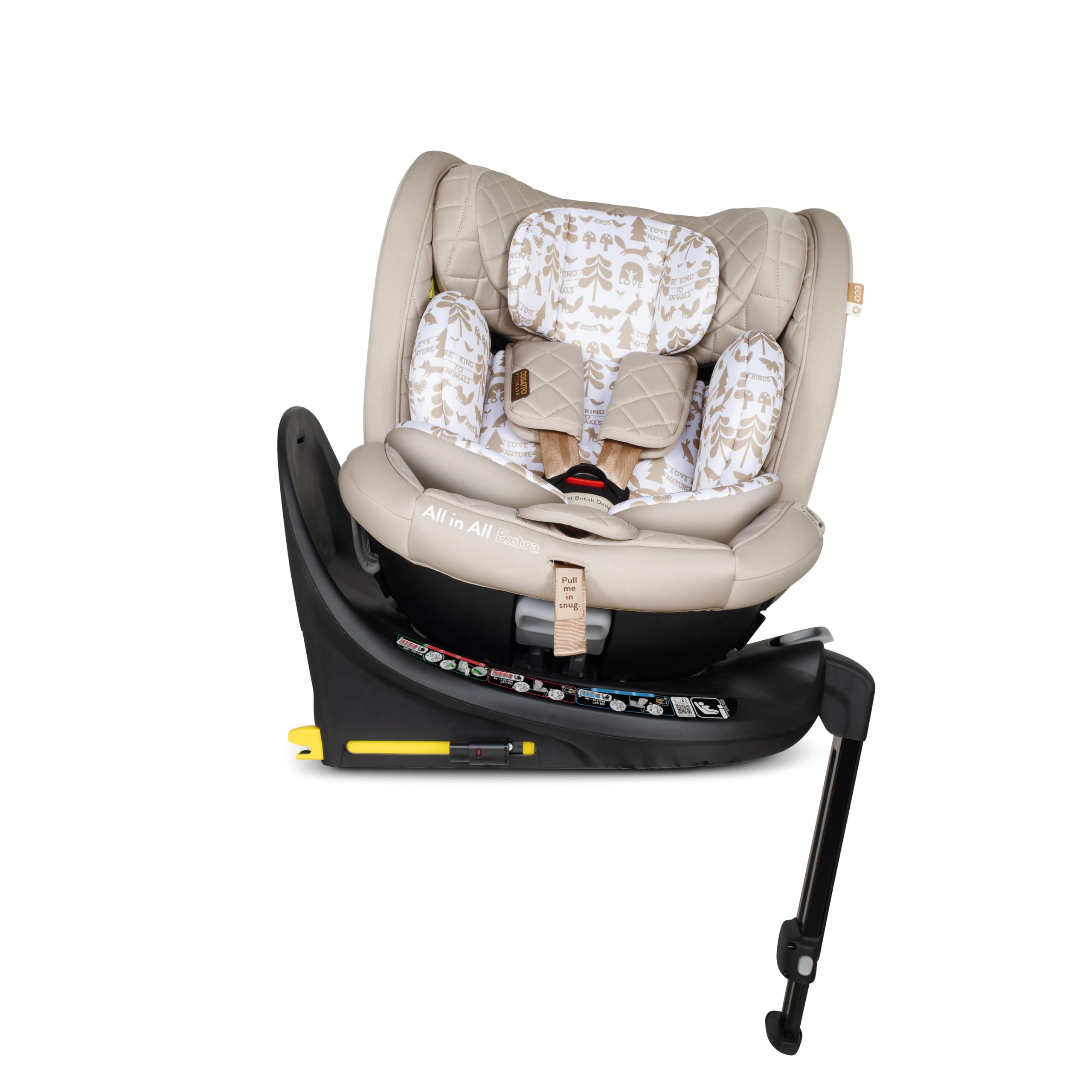 COSATTO All in All Extra i-Size - Seggiolino auto girevole a 360°, gruppo 0+123, 0-36 kg, 0-12 anni, Isofix, ERF, esclusivo sistema anti-fuga (Whisper)