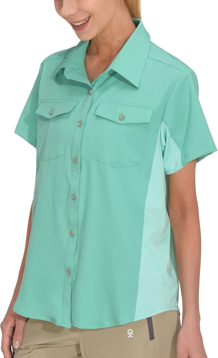 Little Donkey Andy Women's Stretch Quick Dry UPF50+ Short Sleeve Shirt for Hiking, Travel, Camping