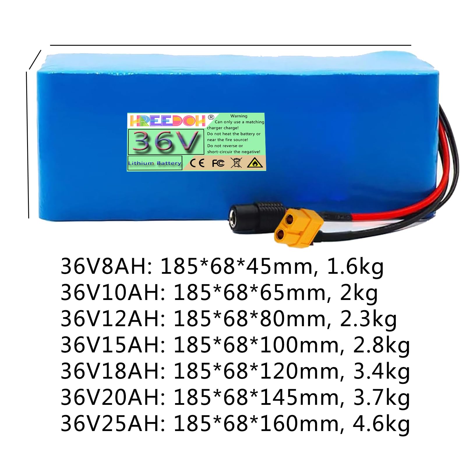 Akumulator litowy 36 V, 8 Ah 10 Ah 12 Ah 15 Ah 18 Ah 20 Ah 25 Ah akumulator 36 V z ładowarką do silnika 0-900 W