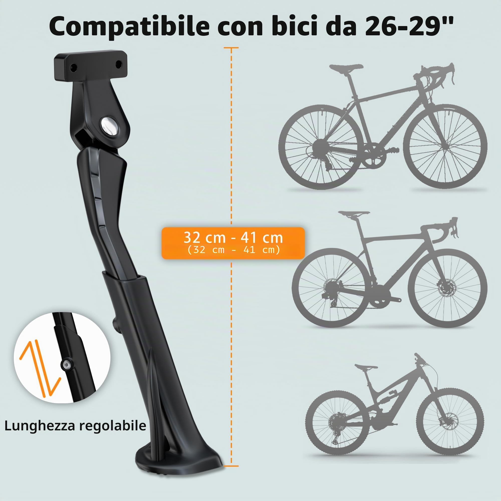 Cavalletto per Bicicletta, con Spaziatura dei Fori di 40 mm/Supporto Universale per Bicicletta, Cavalletto per Bicicletta da 26 a 29 Pollici, Cavalletti per Bicicletta Regolabili