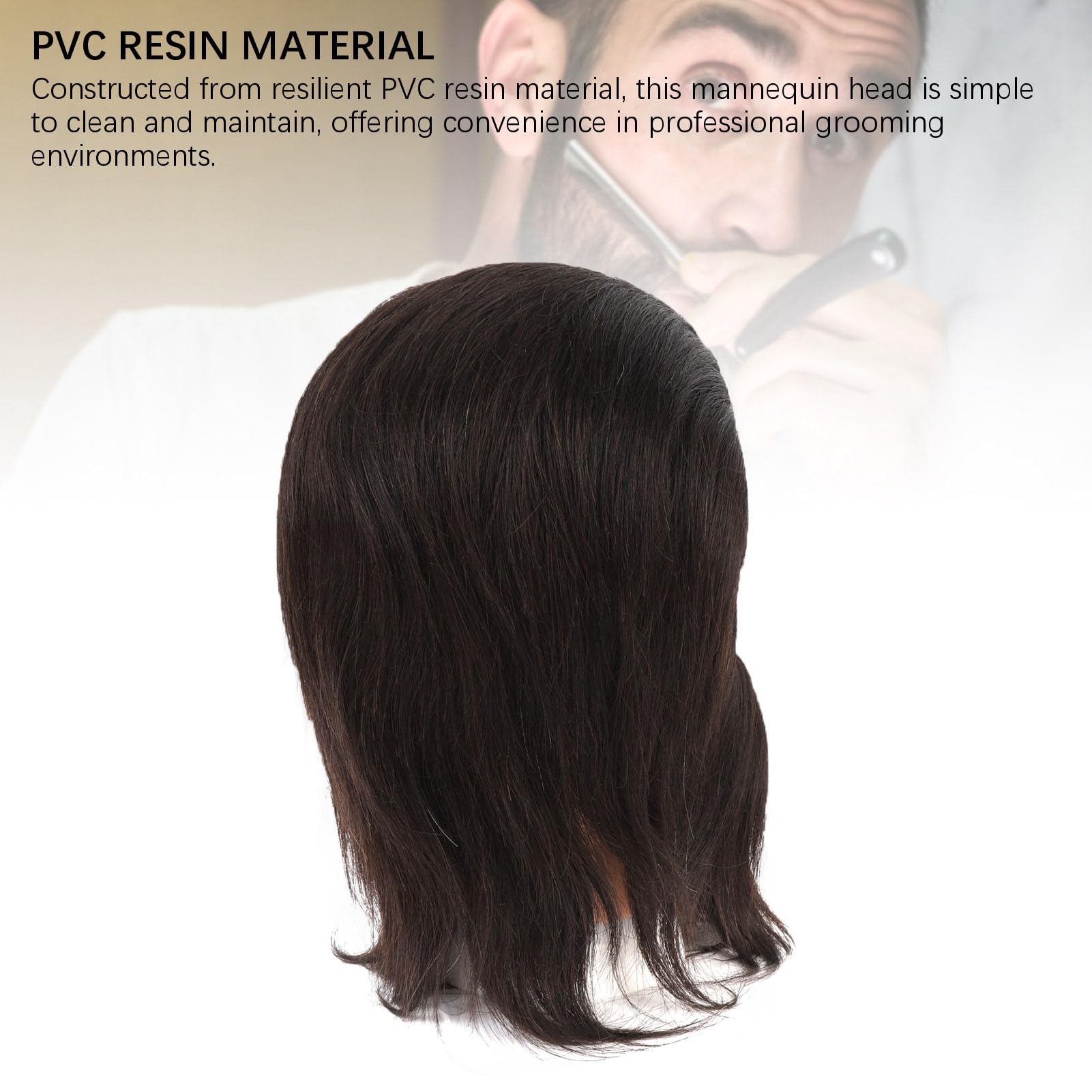 Testa di Manichino Maschile con Barba, Testa di Manichino per Capelli in Resina PVC, Manichino Parrucchiere Testa di Allenamento Maschile per Formazione Pratica del Salone di
