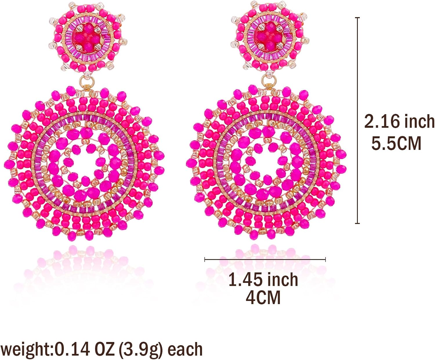 Elegance 11 Designs Beaded Earrings For Women Seed Bead Summer Beach Boho Statement Dangle Handmade Earrings Jewelry - Image 2