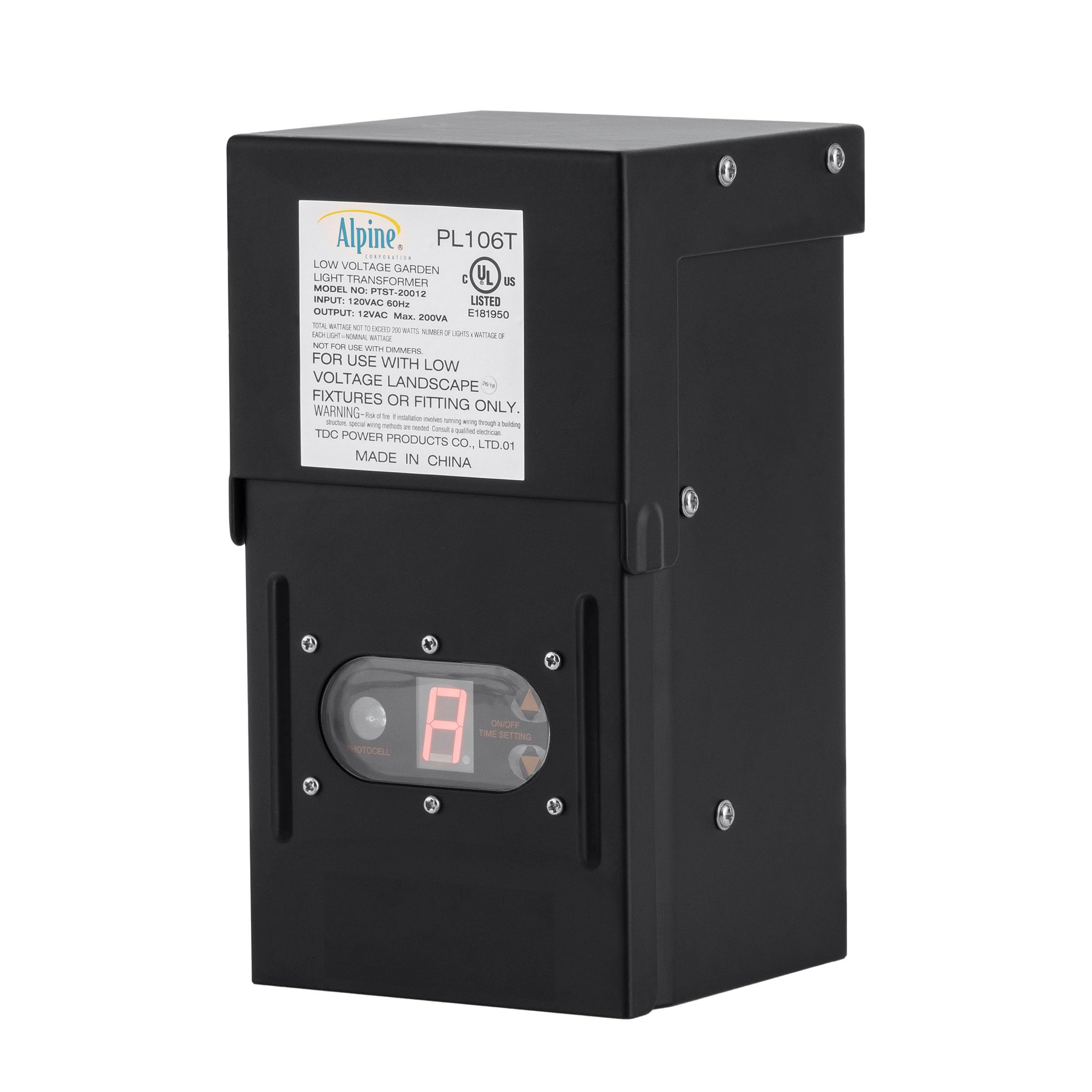 ALPINE PL106T trasformatore 200 Watt con timer e photo Cell