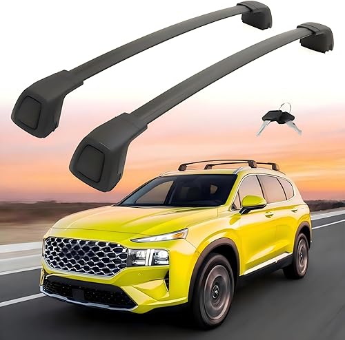 Barras transversales bloqueables para Hyundai Santa Fe 2019 2020 2021 2022 2023 Accesorios de carga para portarieles de techo