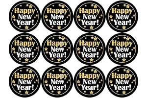 Happy New Year Sticker Seals Gold Foil Sticker