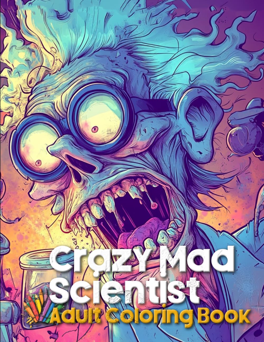 Crazy Mad Scientist Adult Coloring Book