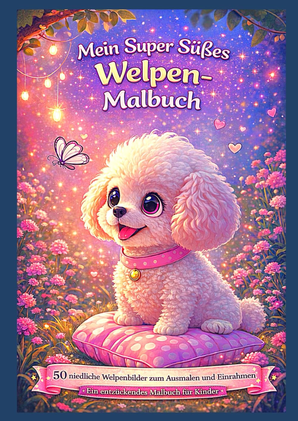 Mein Super Süßes Welpen-Malbuch: 50 niedliche Welpenbilder zum Ausmalen und Einrahmen – Ein zauberhaftes Malbuch für Kinder