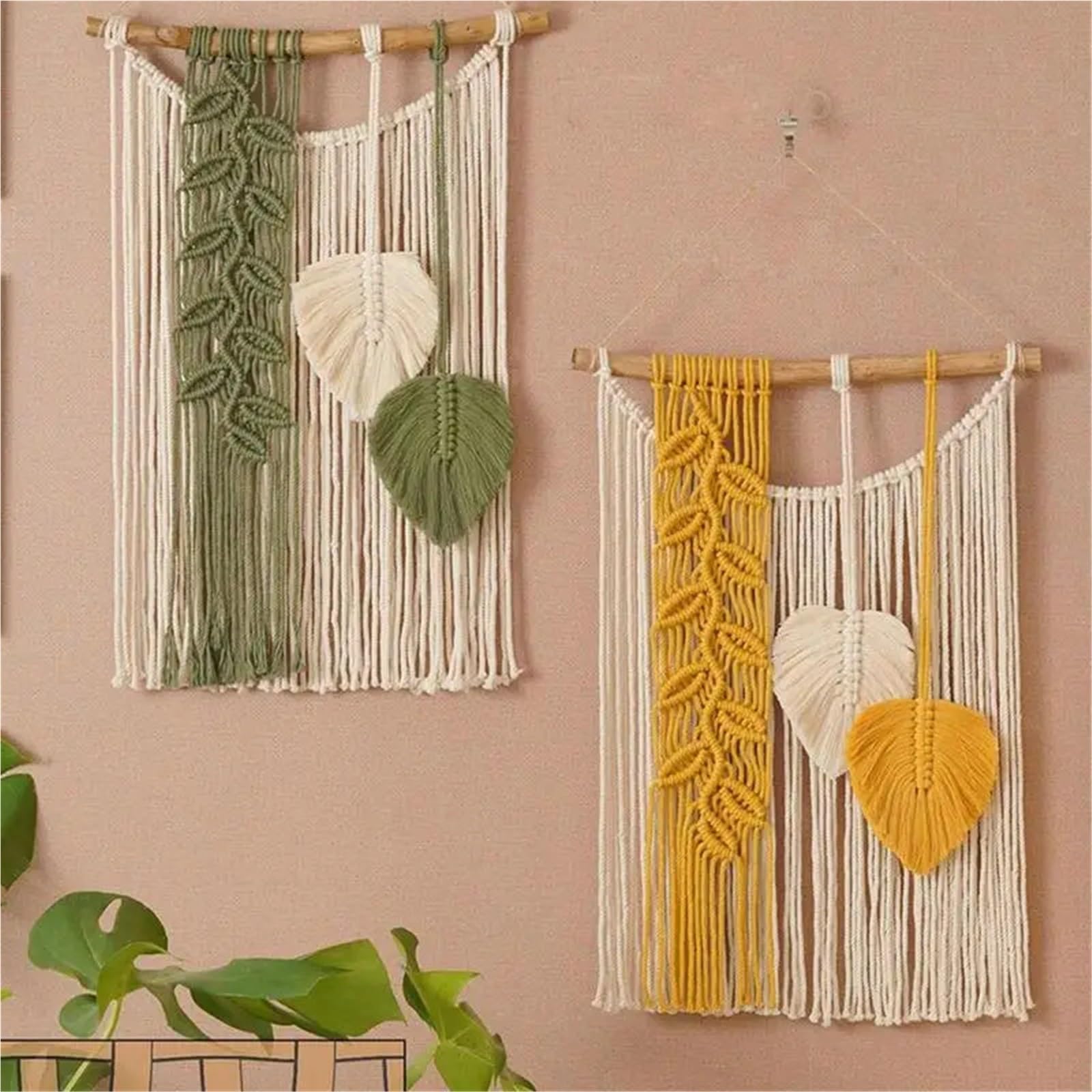 LNNXSZ Tapiz Decorativo Pared Tapiz tejido de macramé con borlas tejidas, atrapasueños, decoración de pared, arte hecho a mano, decoración del hogar
