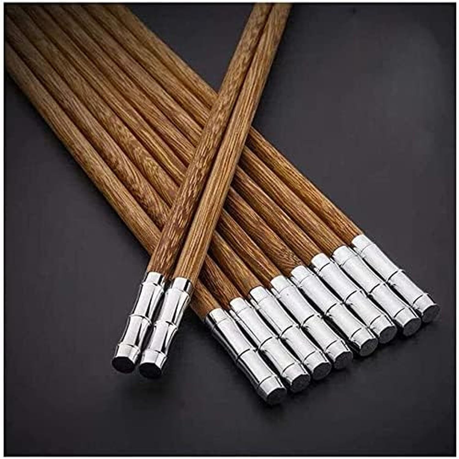 KGAIXN Reusable Chopsticks 10 Pairs Set, for Asian Meal, Red Sandalwood and Wing Wood, Unpainted Unwaxed Scented Wooden Chopsticks Gift Set for Cooking Dining, a