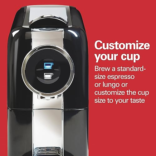 Miniatura 3 de Hamilton Beach Potente bomba italiana de 19 barras, depósito de agua de 22 onzas, tamaño de taza personalizado, capacidad para 13 cápsulas, negro
