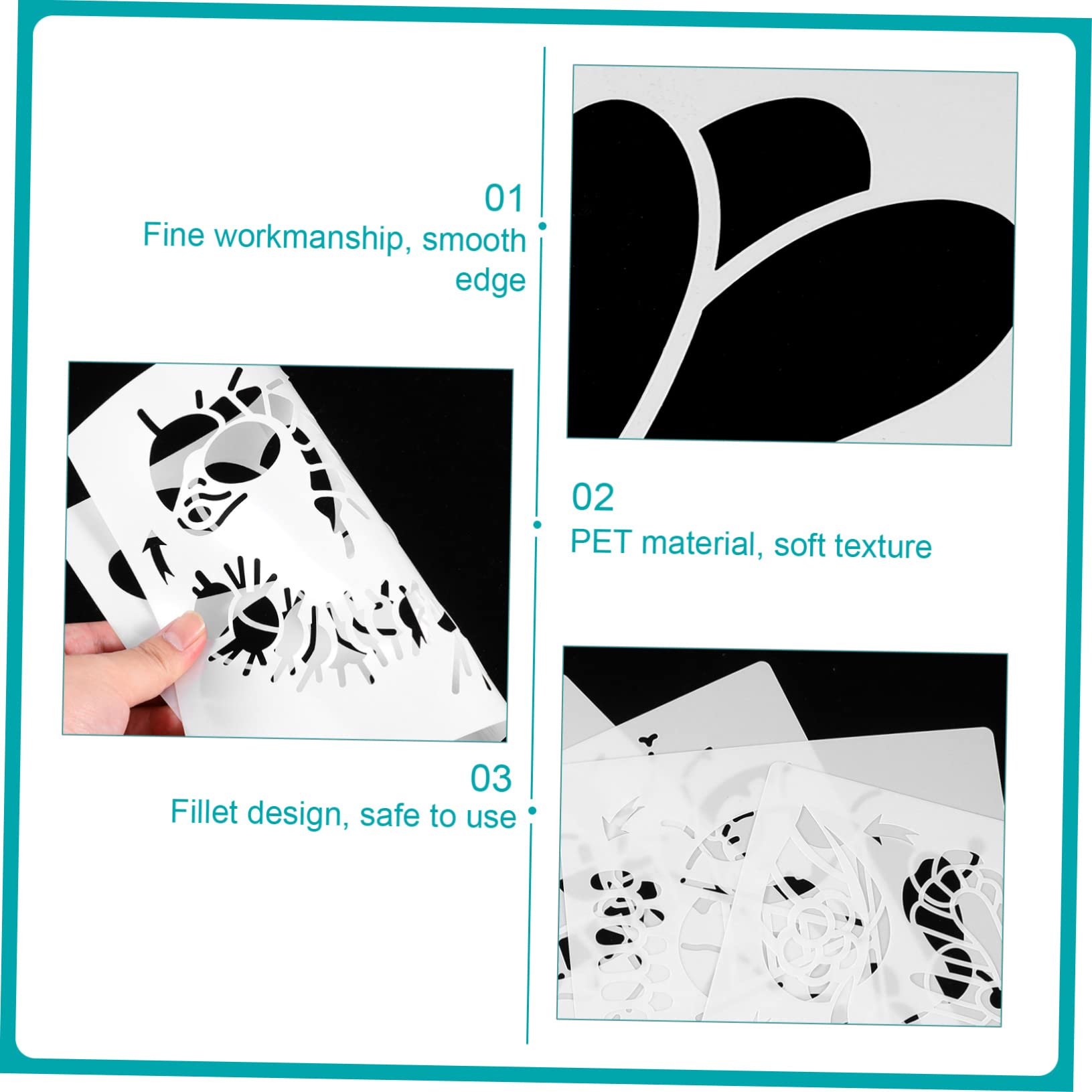 SHINEOFI 3 Set Di Stencil Riutilizzabili Per Animali Per Bambini 4 Modelli Di Ciclo Di Crescita Stencil Per Pittura E Disegno Per Bambini Forniture Per Artigianato 4 Fogli*3