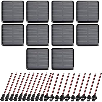 GTIWUNG Pack of 10 2 V 50 x 50 mm Mini Monocrystalline Solar Cells Solar System Kit Solar Panels Micro Solar Panels Mini Portable Solar Cells for Solar Energy DIY Science Projects