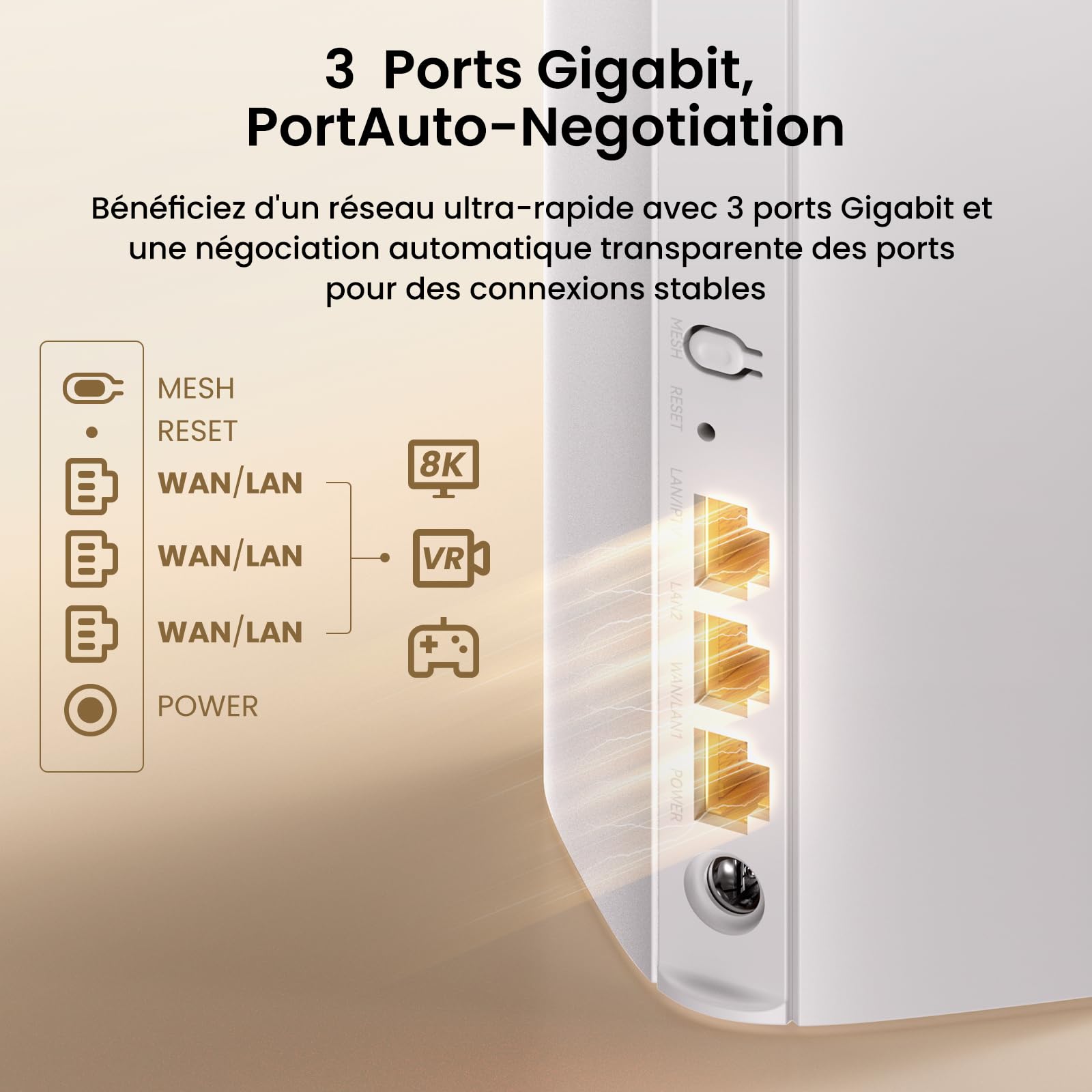 Tenda Nova ME3 Pro 7 WiFi Mesh System - BE3600 Dual Band (2.4GHz: 688Mbps, 5GHz: 2882Mbps), Coverage for 2-3 Bedroom Home - 3 Gigabit Ports per Unit, NFC, WPA3, 2-Pack