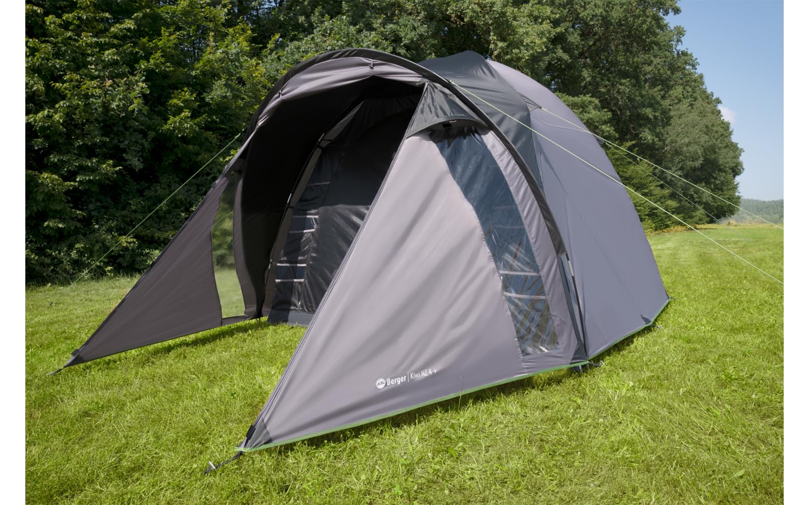 BERGER Kiwi NZ Camping Zelt für 4 Personen | Campingzelt leicht, stabil & wasserdicht | Kuppelzelt (doppelwandig) mit verschließbarem Vorraum