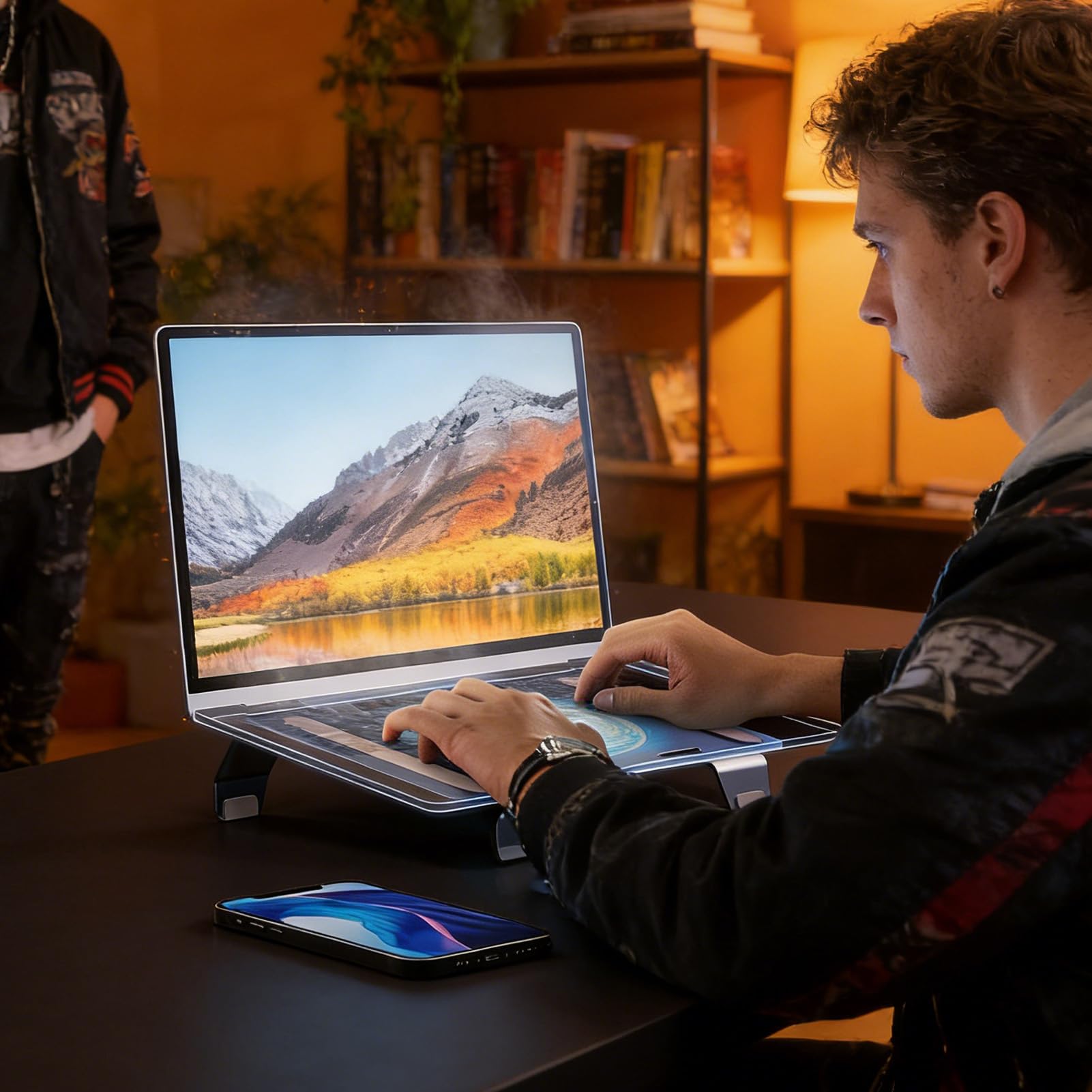 Podkładka Do Laptopa Z Wentylatorem 3 Prędkości Niebieskie Światło Składana
