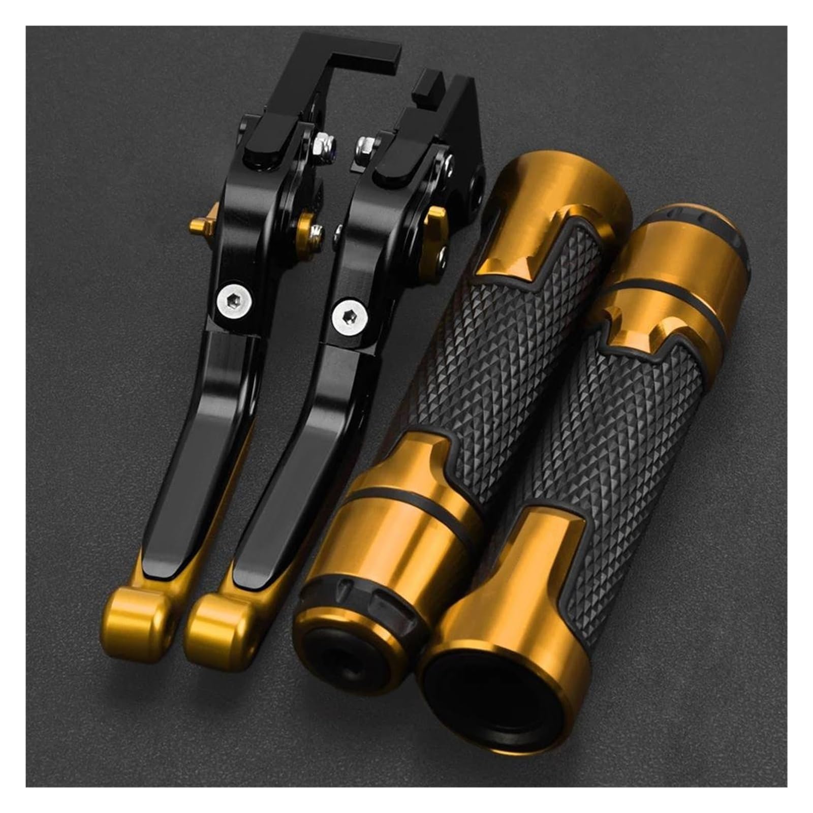 ETEKGVYVA Clutch Brake Lever Set for YZFR6 for YZF for R6 2005-2015 Motorcycle Brake Clutch Levers Handlebar Grips(A)