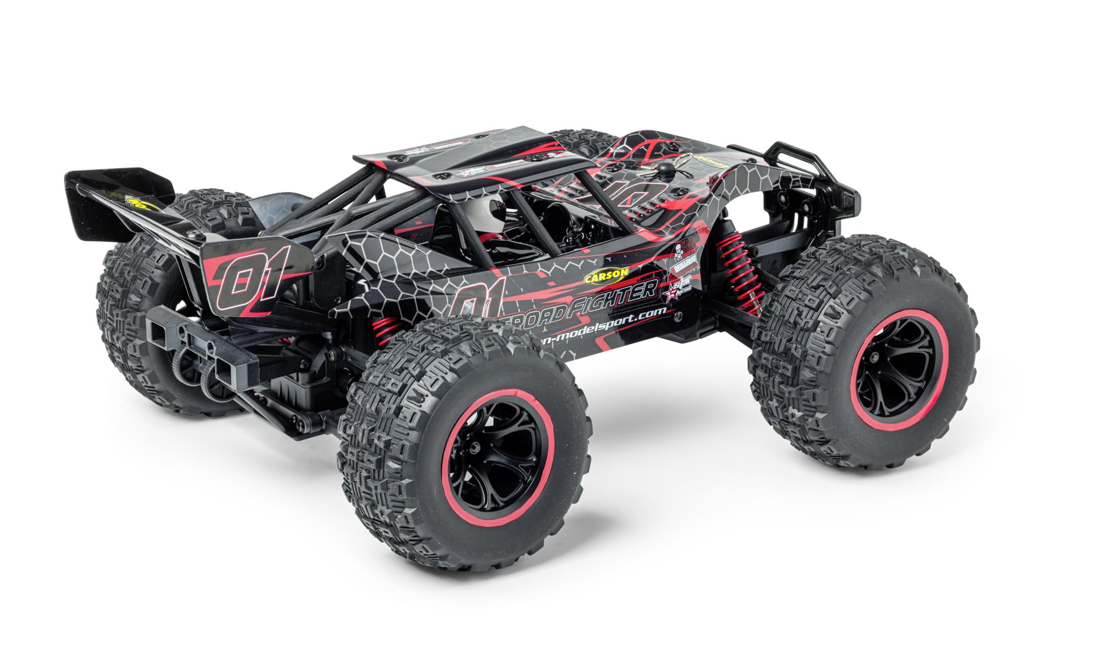 Carson 500404255 1:10 XS Offroad Fighter Cage 100% RTR rot - Ferngesteuertes Auto, RC Buggy, inkl. Batterien und Fernsteuerung, Offroad Buggy