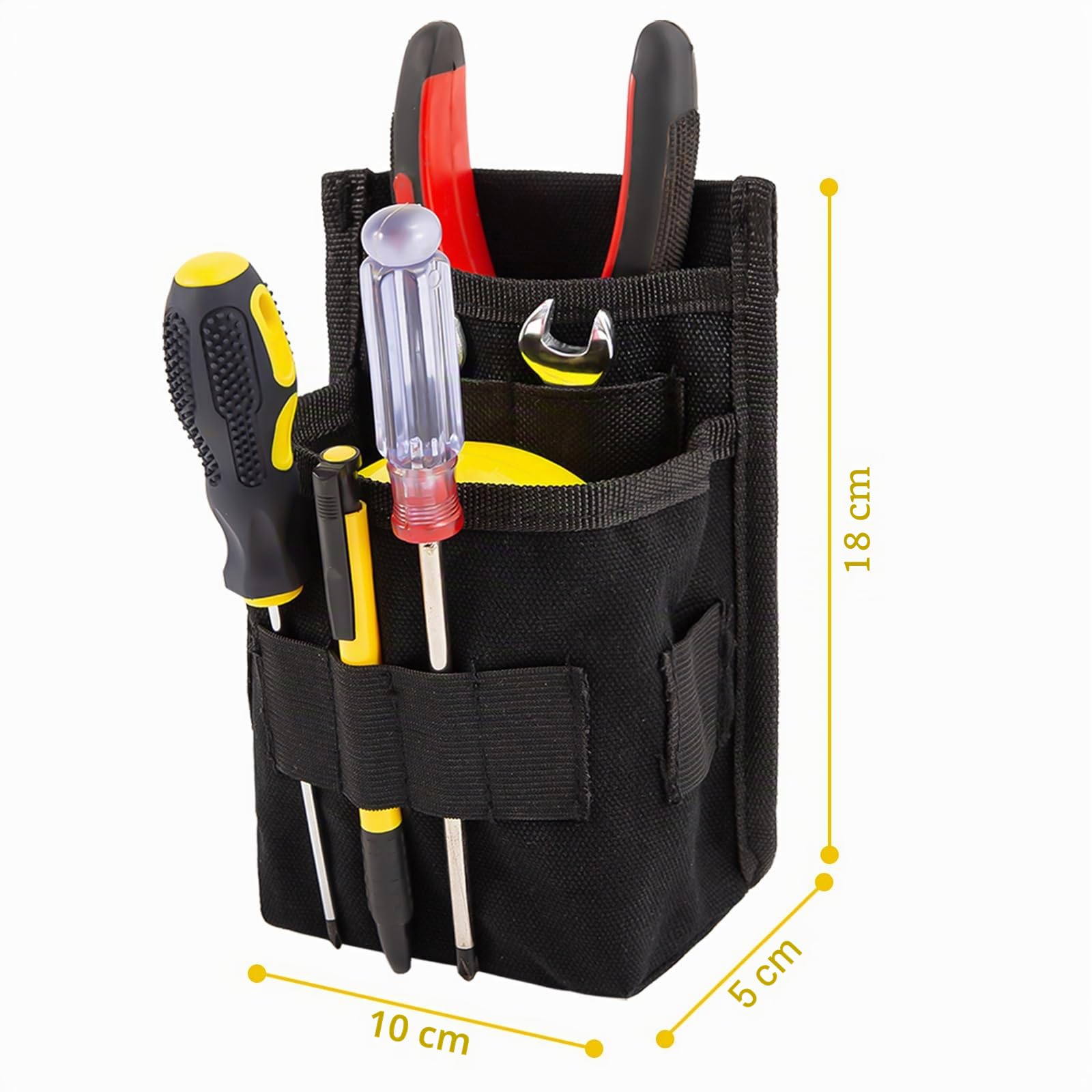 Marsupio Porta Attrezzi, Porta Attrezzi da Cintura, Borsello Lavoro da Lavoro, Tessuto Oxford, Piccola Borsa Elettricista, Impermeabile per Tecnici, Tecnici di Manutenzione, Elettricisti（Nero）