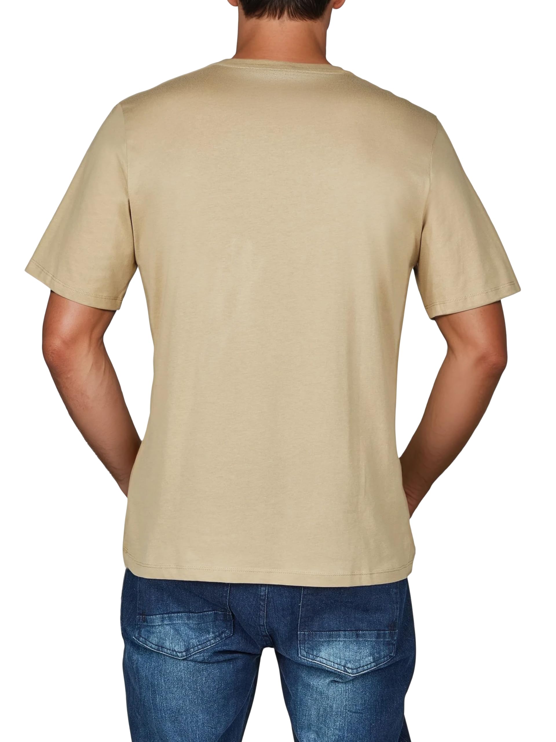 JACK & JONES JJLINO Lot de 4 t-shirts à col rond et manches courtes, coupe droite, imprimé été, 100 %, t-shirt en coton, noir, blanc, vert, rouge, bleu, gris, tailles S, M, L, XL, XXL, 3XL