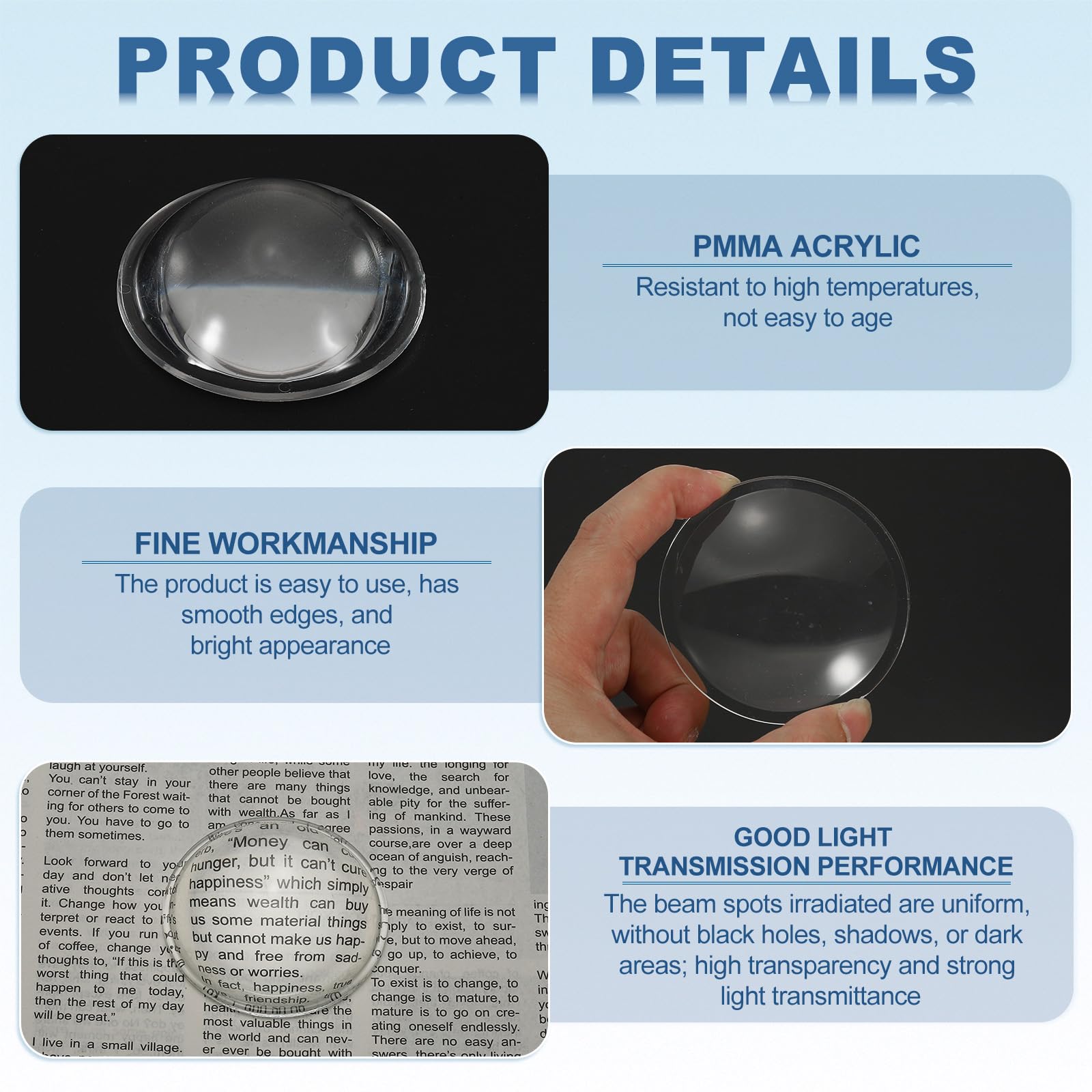 PATIKIL Diameter 68mm Flat Convex Lens - Image 3