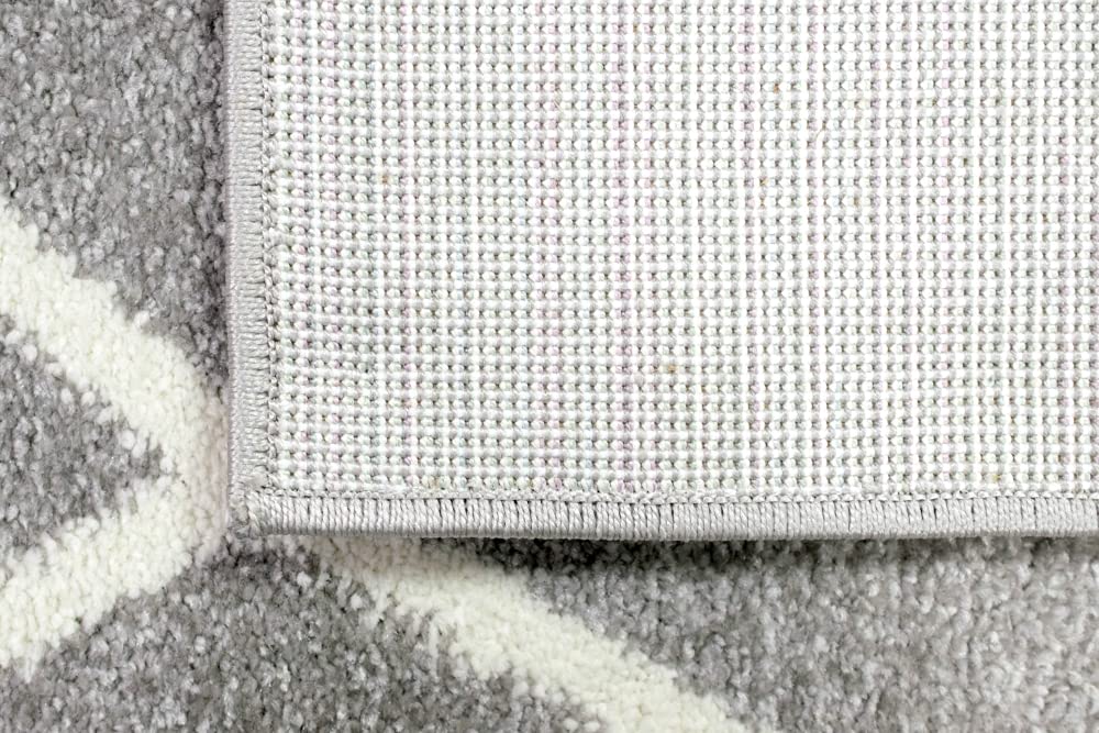 Teppich-Traum Tapis de Salon Design Scandinave Motif Diamant - Facile à Entretenir - Gris crème Blanc Größe 120x170 cm