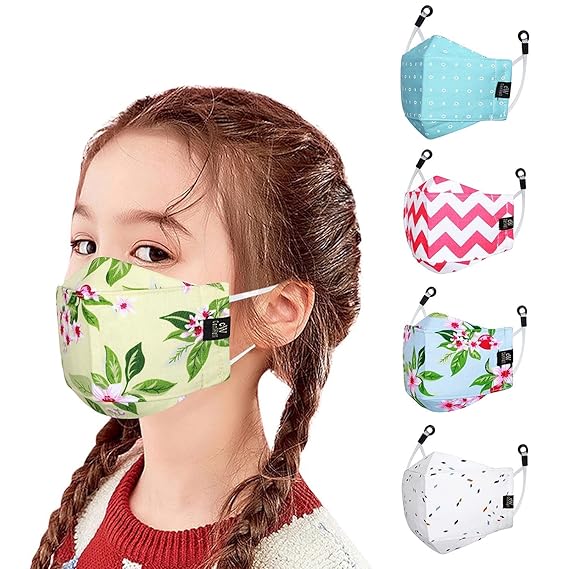 CENWELL Kids 3D Mask Reusable, Washable, Breathable & Comfortable Stylish Face Mask with Adjustable Earloops for Boys Girls Children Gift