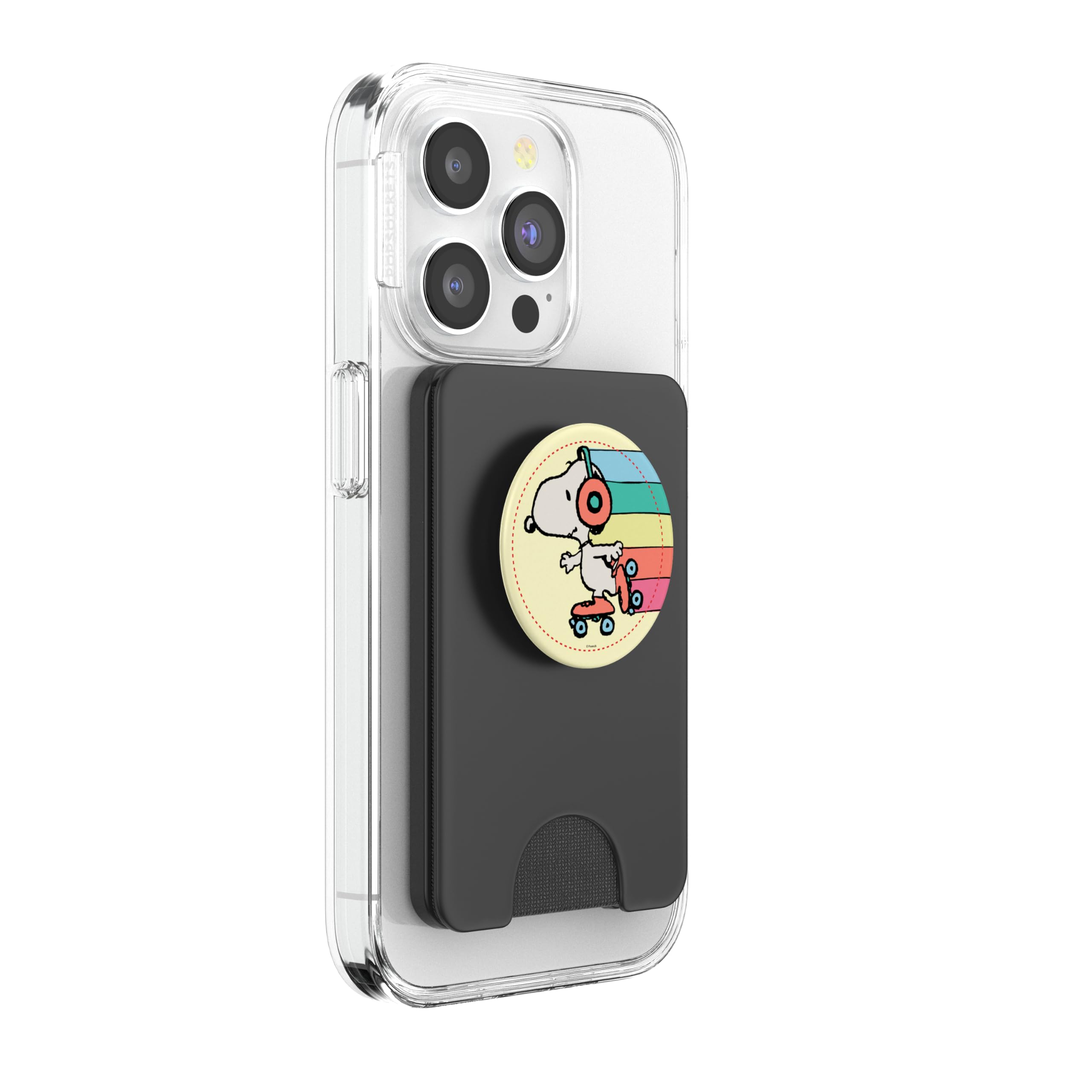 Peanuts Snoopy Easter Skate PopSockets PopWallet for MagSafe, Black - Image 4