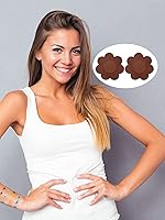 Vista 6 de SATINIOR Cubiertas para pezones desechables con adhesivo redondo de pétalos de corazón (v) (marrón, 30), mediano, Marrón