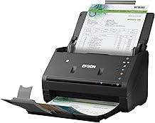 إرسالية اللون اللاسلكي & أمبير ؛ Epson Workforce ES-500WR ماسح المستندات للكمبيوتر الشخصي وأجهزة Mac ، وحدة تغذية المستندات التلقائية ADF ، أسود