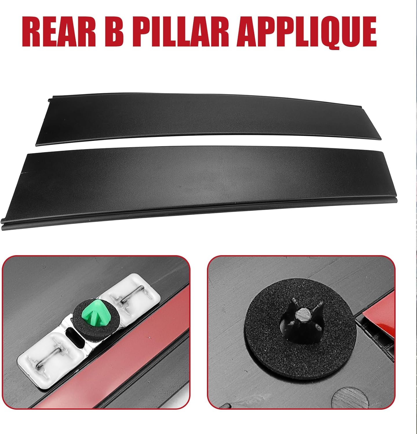 2 Pcs Door Window Trim Panel,Rear B Pillar Applique for Ram 1500 2019 2020 2021 2022 2023 2024 2025 Replaces 68292930AD 68292931AD