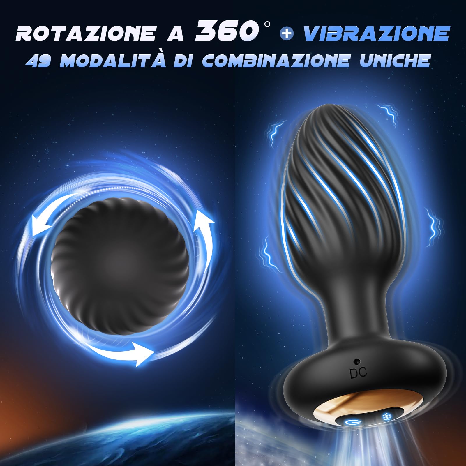 Vibratoreper Plug Anale-dilatatore Uomo, Dildo Anale Sexytoysys Uomo Donna Coppia con 7 Rotazione 7 Vibrazione, Vibratore Anale Butt Anal Plug Analesex Toy, Palline Anali Sex Toys Sessuali per Uomini