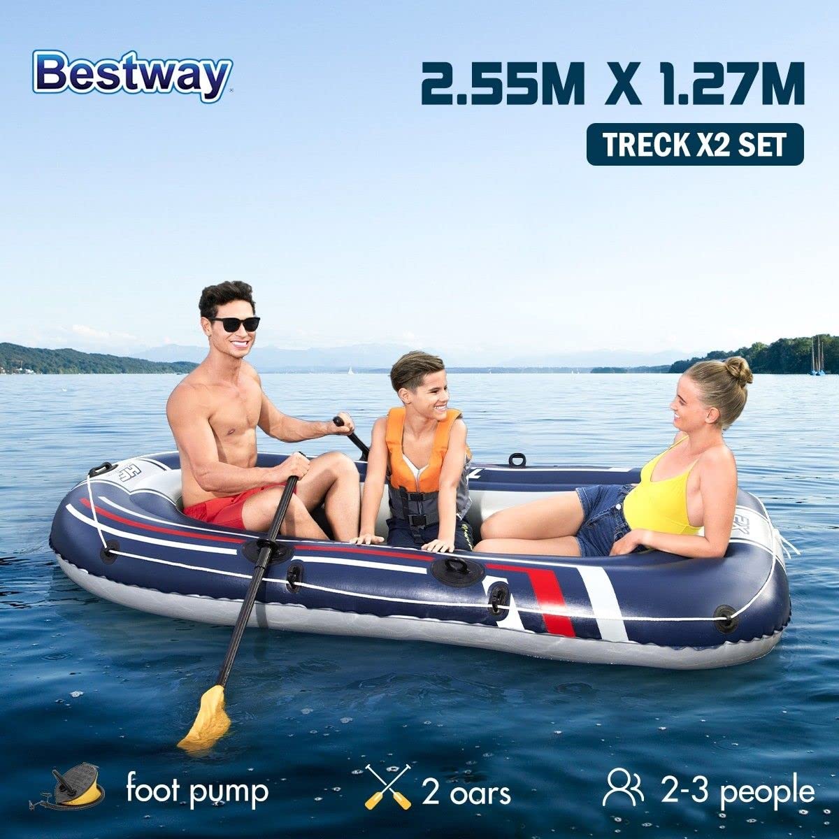 Bestway 61068 - Set Canotto Hydro-Force Naviga, Multicolore