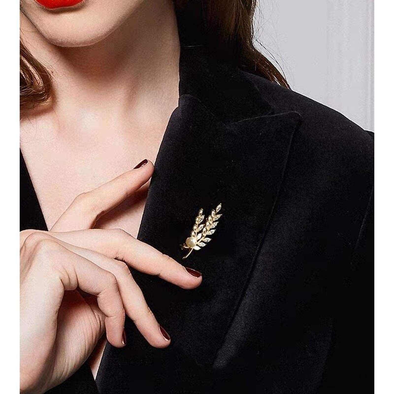 Broche Broches simples y elegantes, hebilla for bufandas, broche con orejas de trigo, for bufandas, chales o ponchos, broche de moda Broches para Ropa